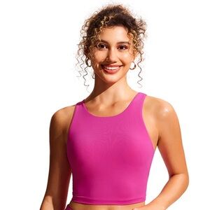 CRZ YOGA hibiscus purple Bikini Top